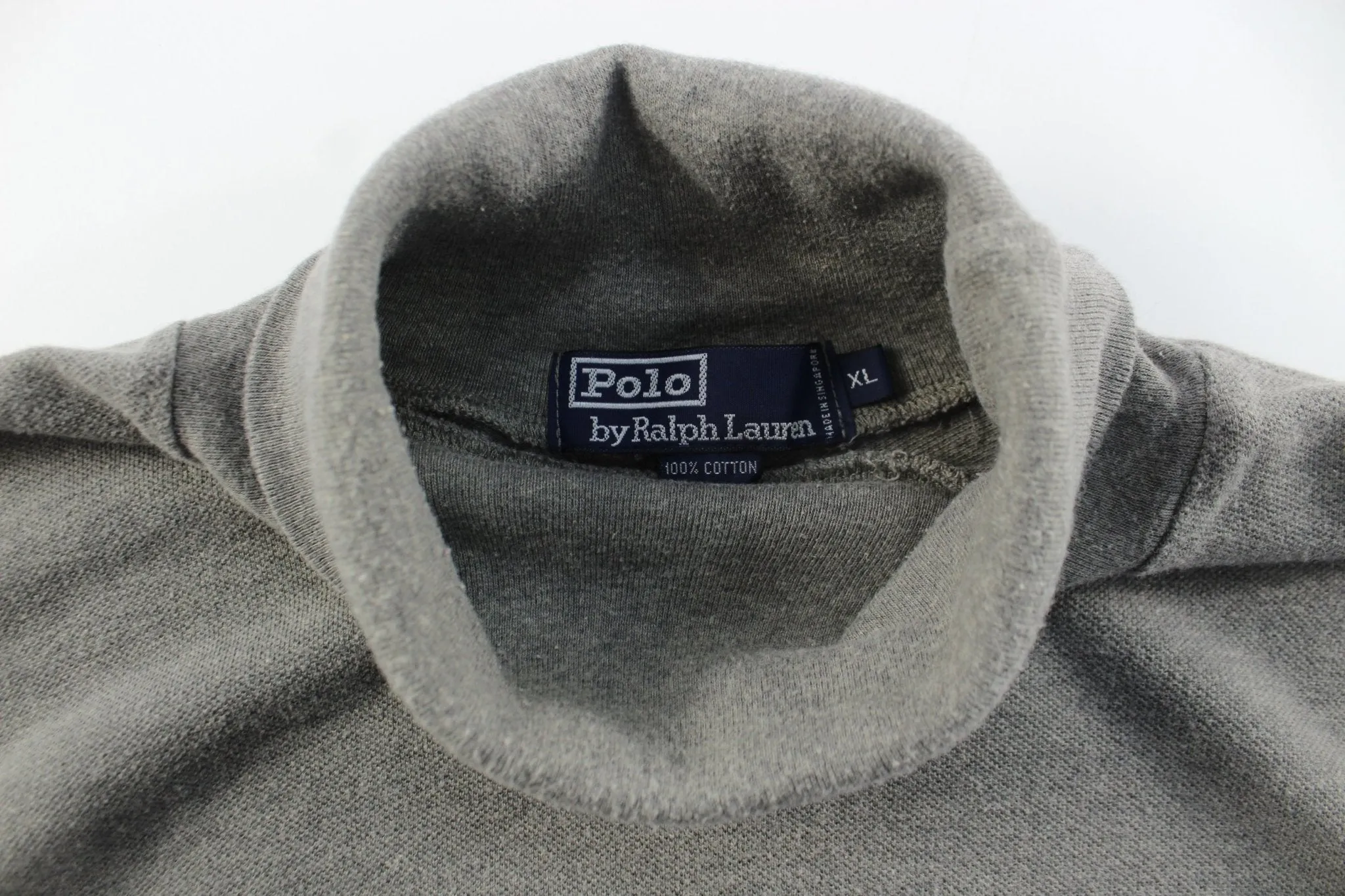 Polo by Ralph Lauren Embroidered Logo Grey Turtleneck T-Shirt