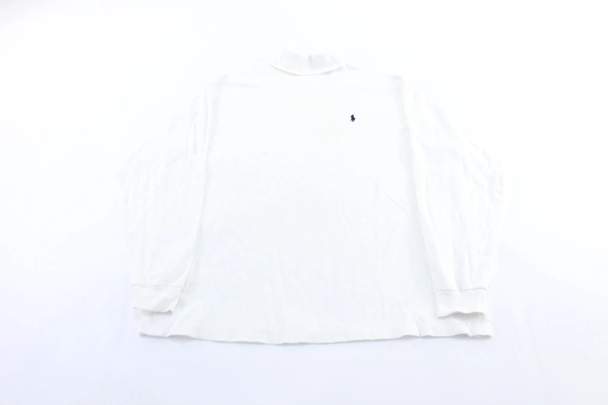 Polo by Ralph Lauren Embroidered White Turtleneck LS T-Shirt