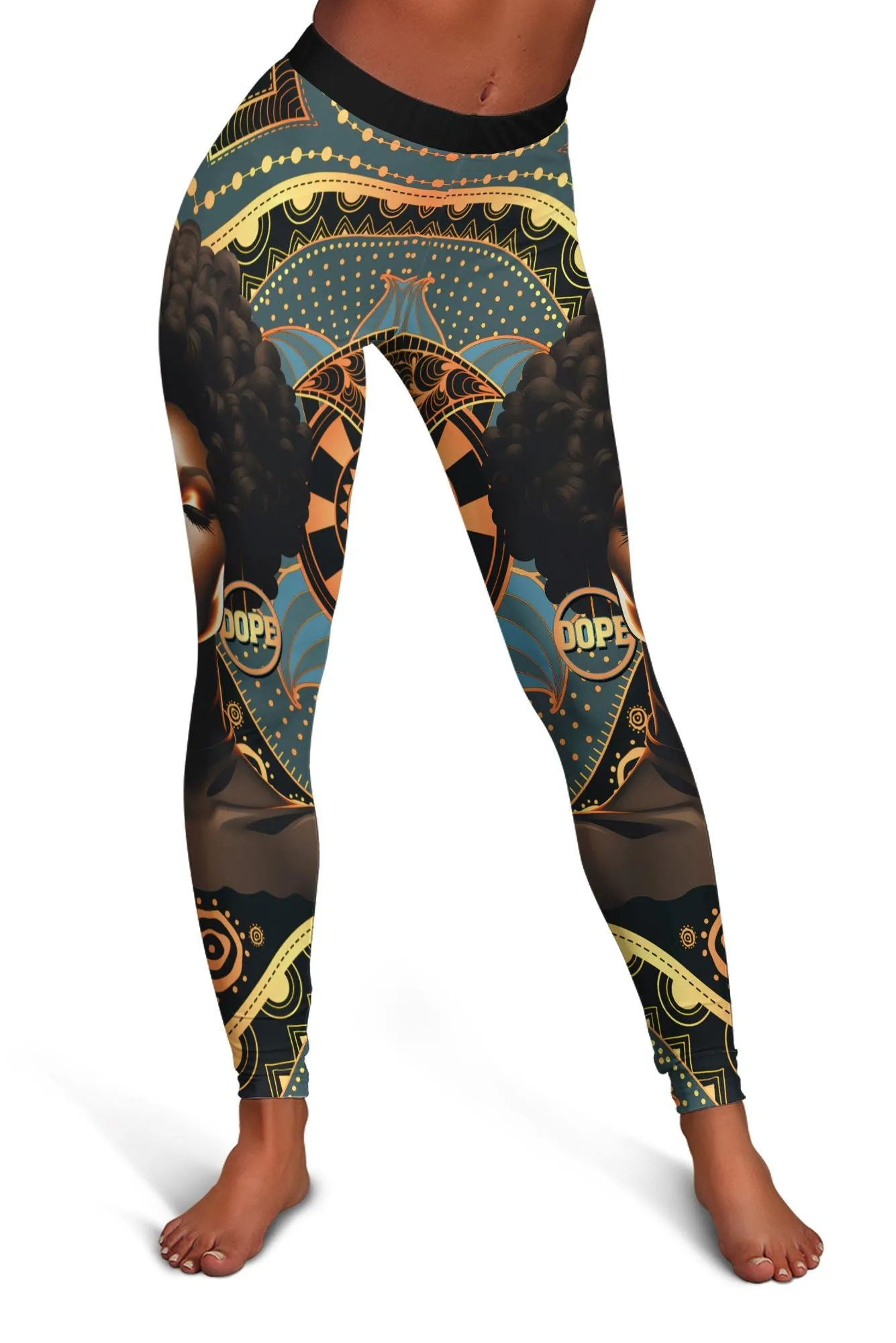 Powerful Woman in Patterns Cropped Hoodie and Leggings Set