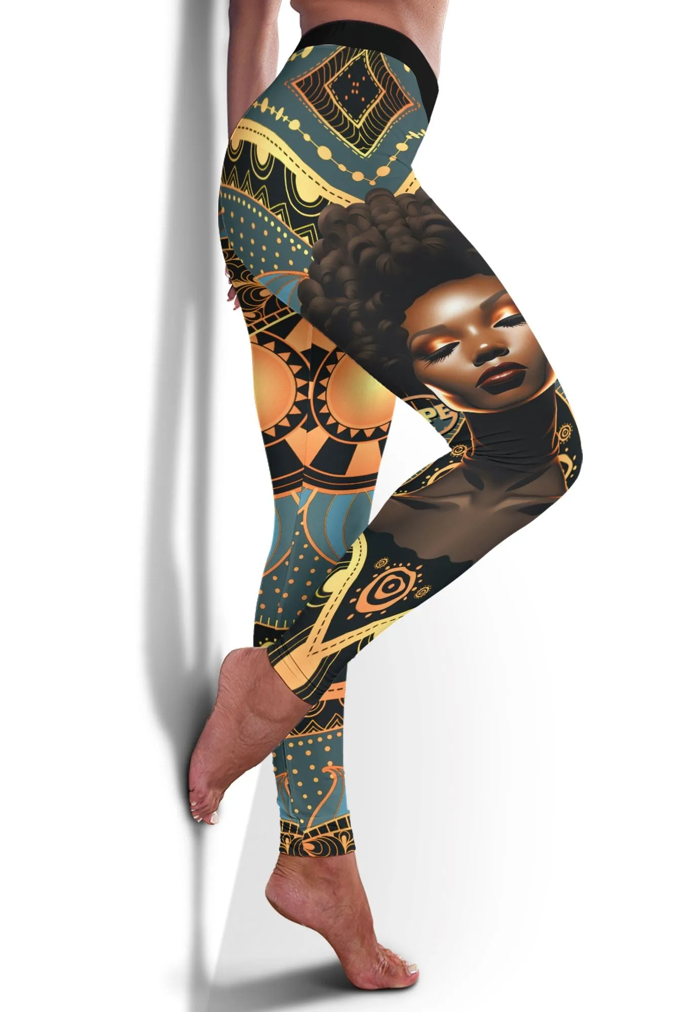 Powerful Woman in Patterns Cropped Hoodie and Leggings Set