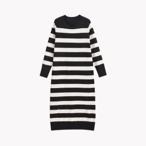 Pre Order:  Contrast Stripes Knit Midi Dress