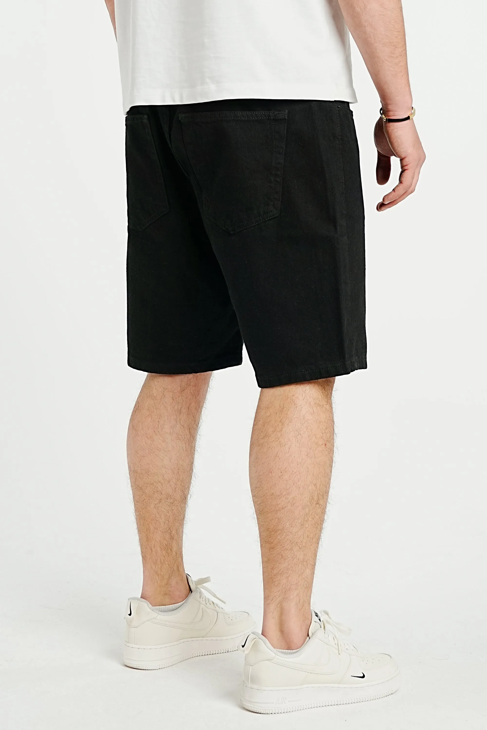 Premium Basic Black Denim Shorts