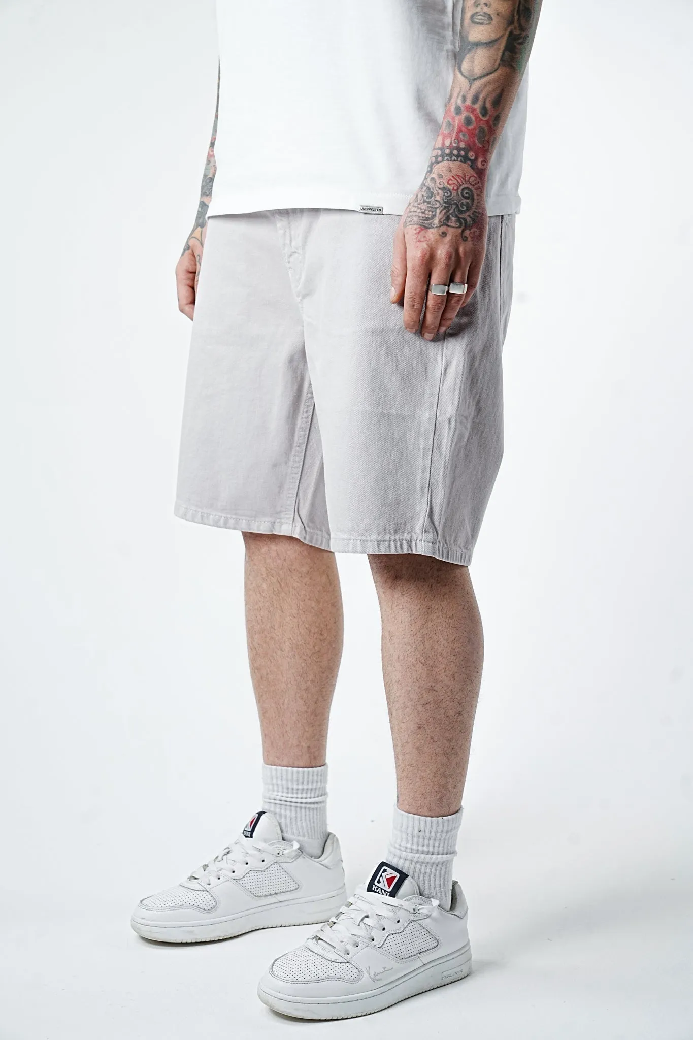 Premium Basic Light Grey Denim Shorts