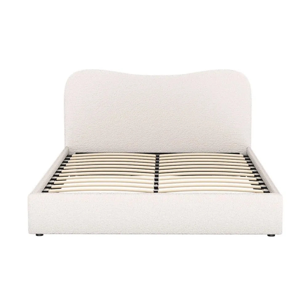 Queen Package | Albany Boucle Bed Frame & Bonita Euro Top Mattress (Medium Firm)