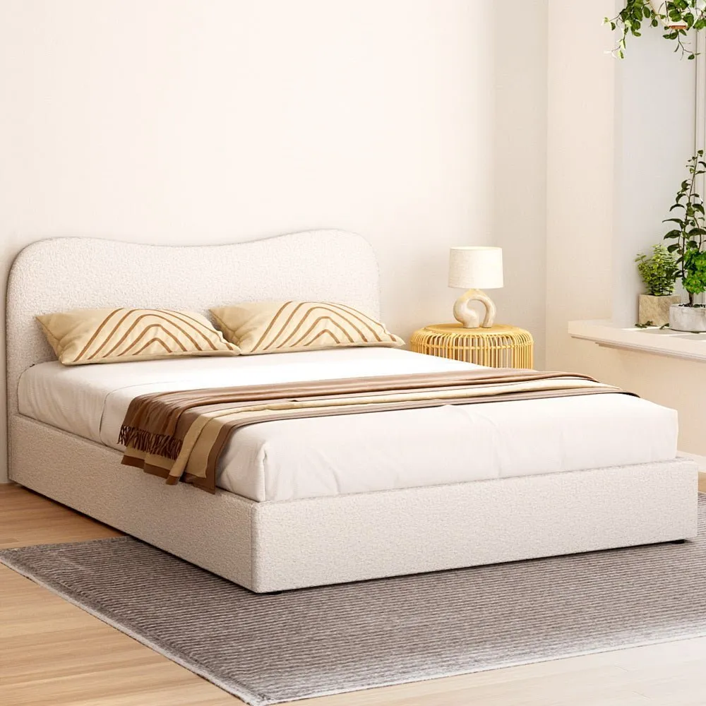 Queen Package | Albany Boucle Bed Frame & Bonita Euro Top Mattress (Medium Firm)