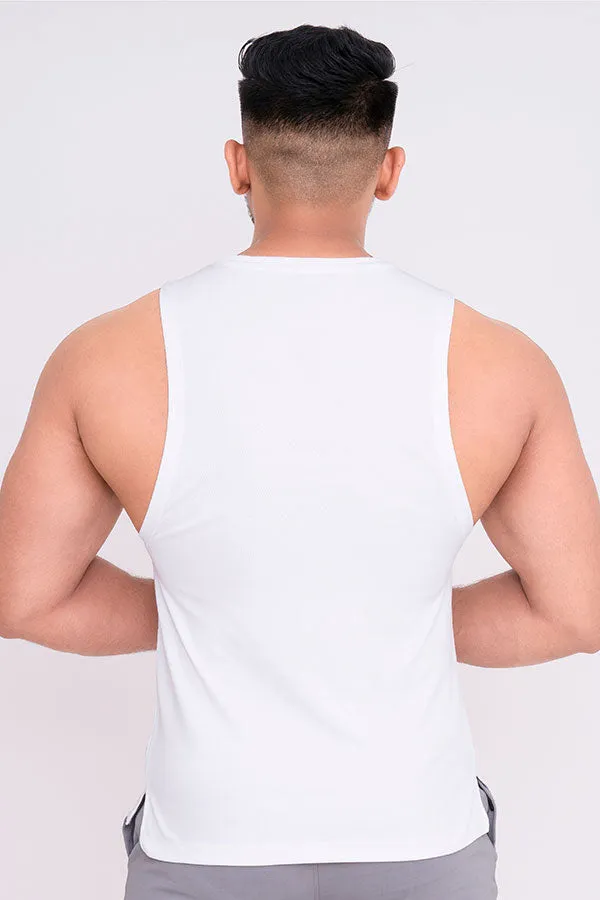 QUIRKY GYM VEST WHITE- BIKE RIDER