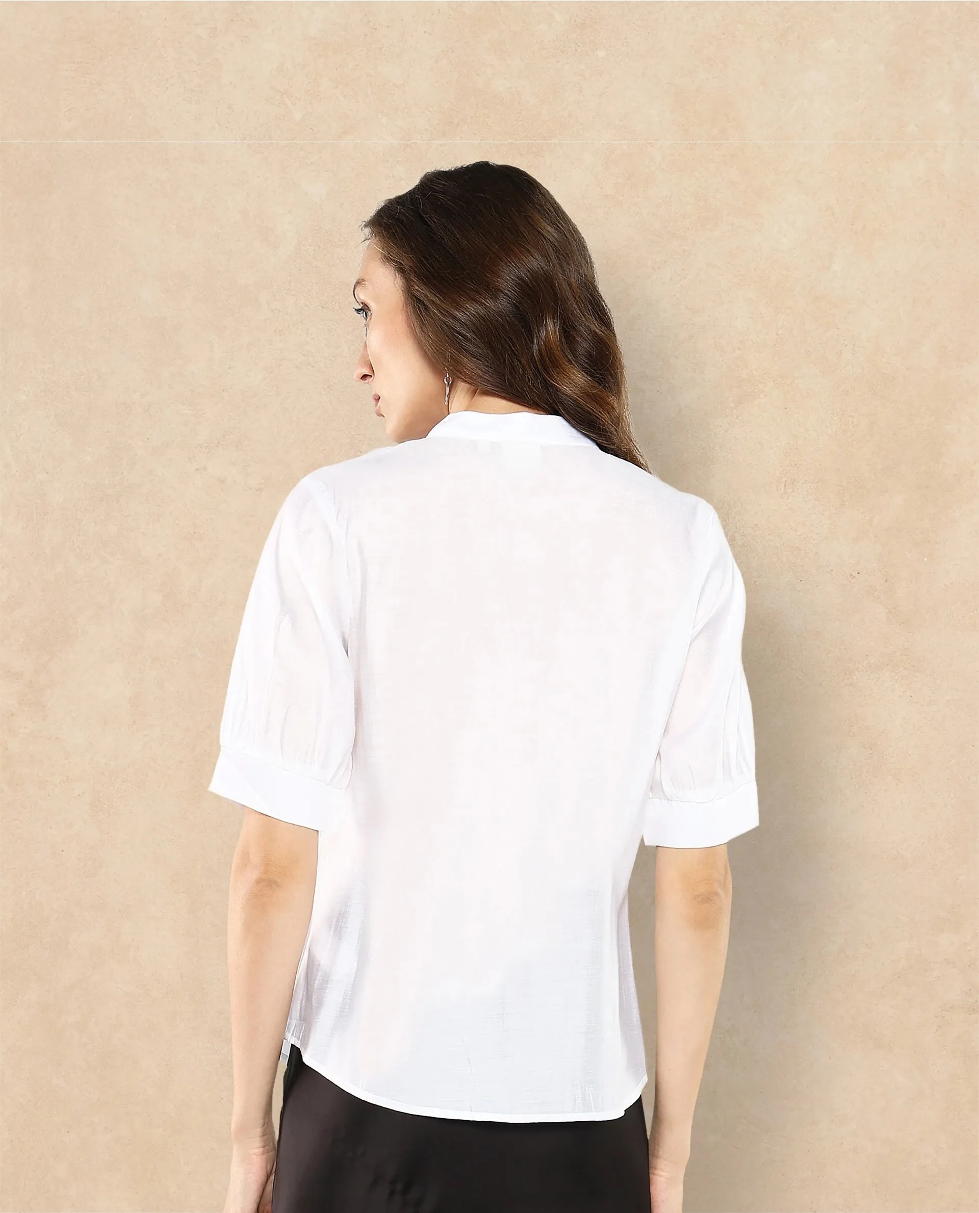 Rareism Women Breen White Plain Top