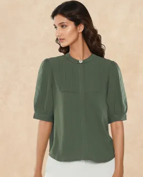 Rareism Women Oniit Olive Plain Top