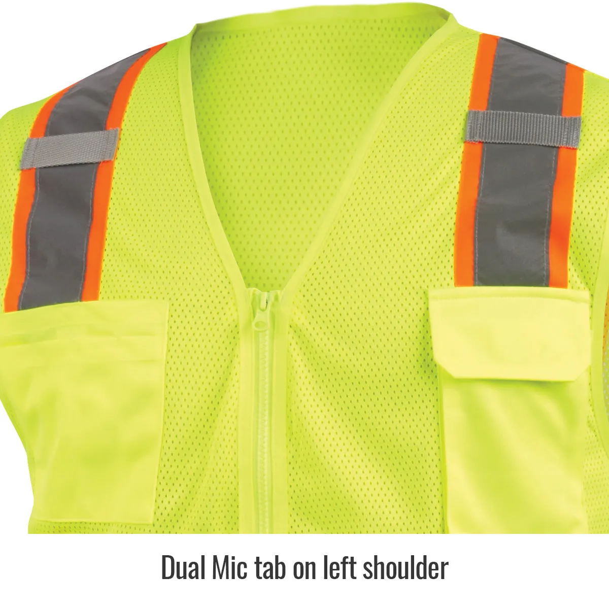 Revco VS2035-OR Orange Class 2 7-Pocket Polyester Hi-Vis Safety Vest (1 Vest)