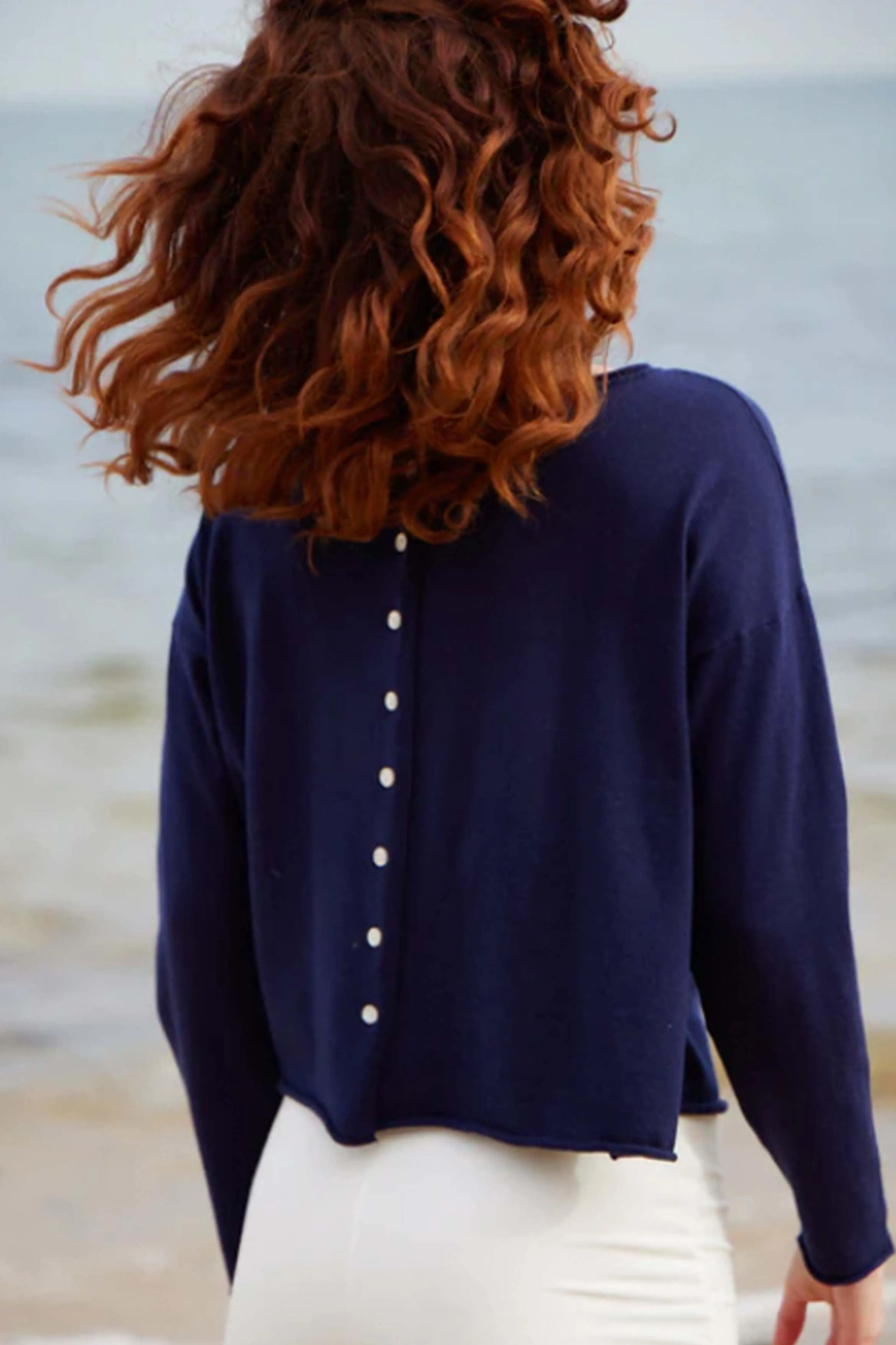 Reversible Button Cardi | French Navy