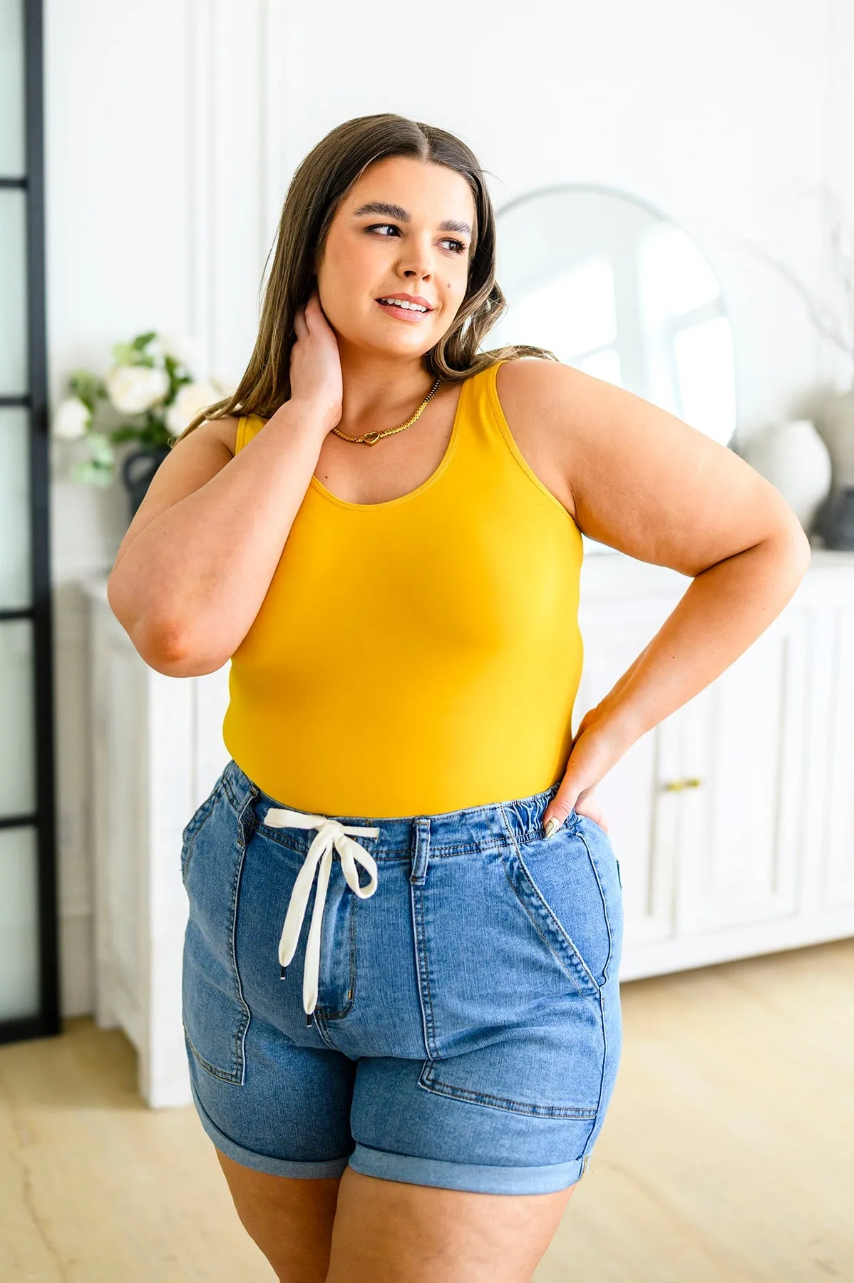 Reversible Longline Tank in Mustard