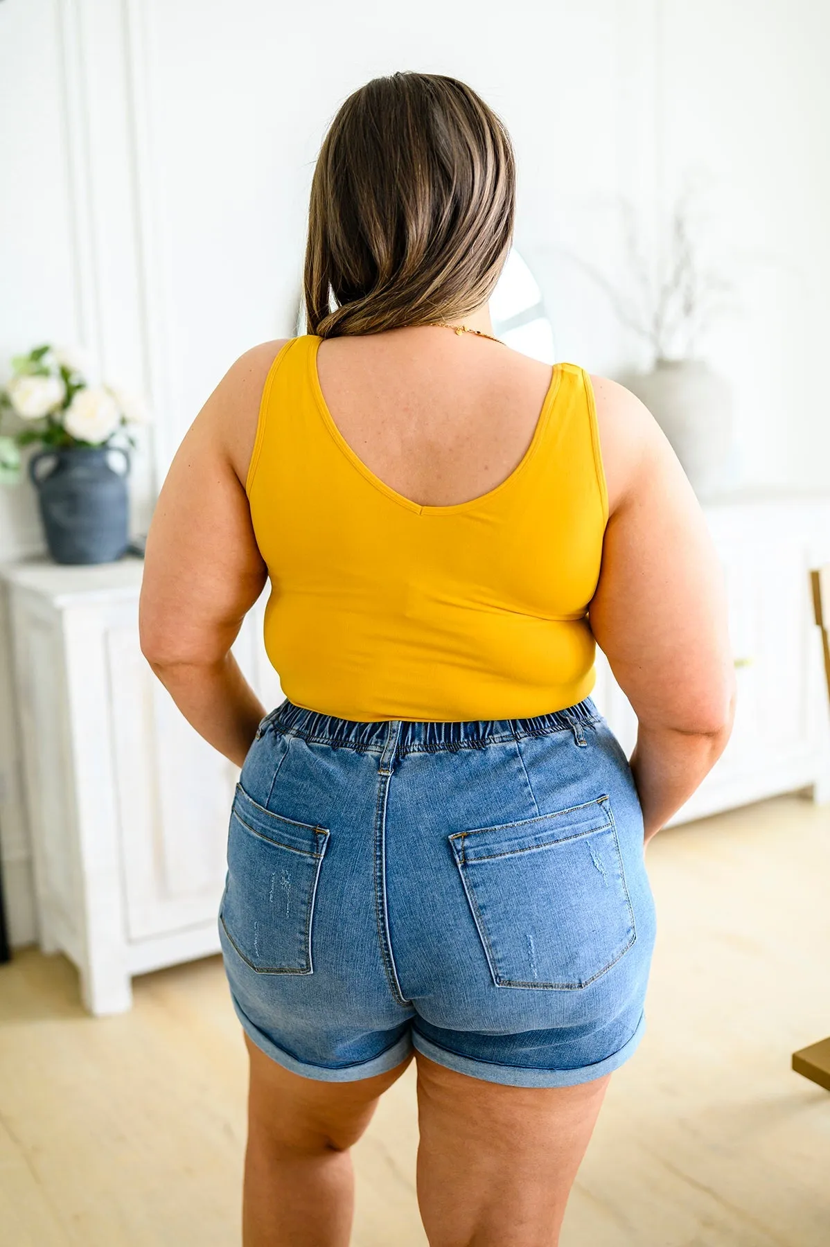 Reversible Longline Tank in Mustard