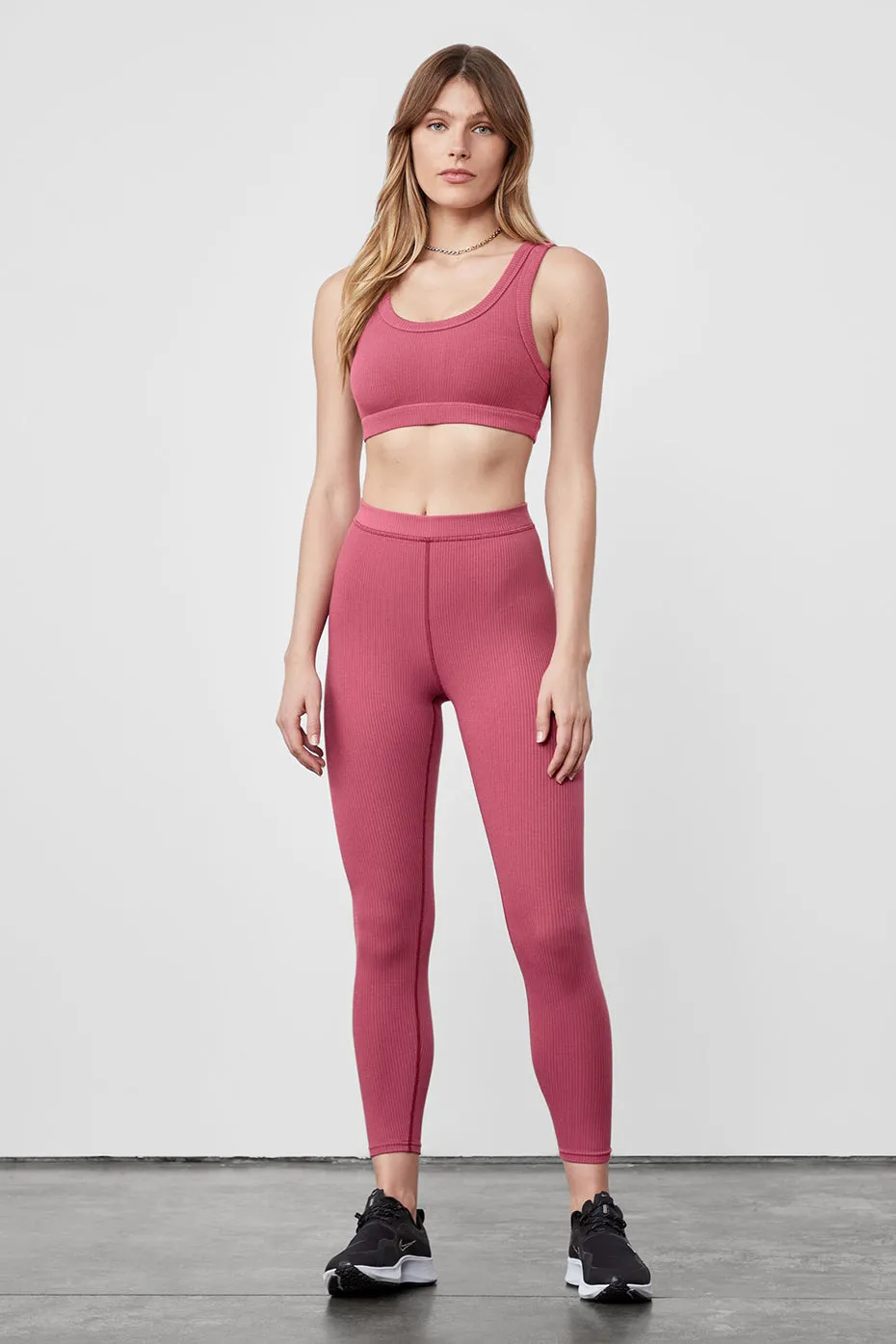 Ribbed High-Waist 7/8 Blissful Legging - Raspberry Sorbet