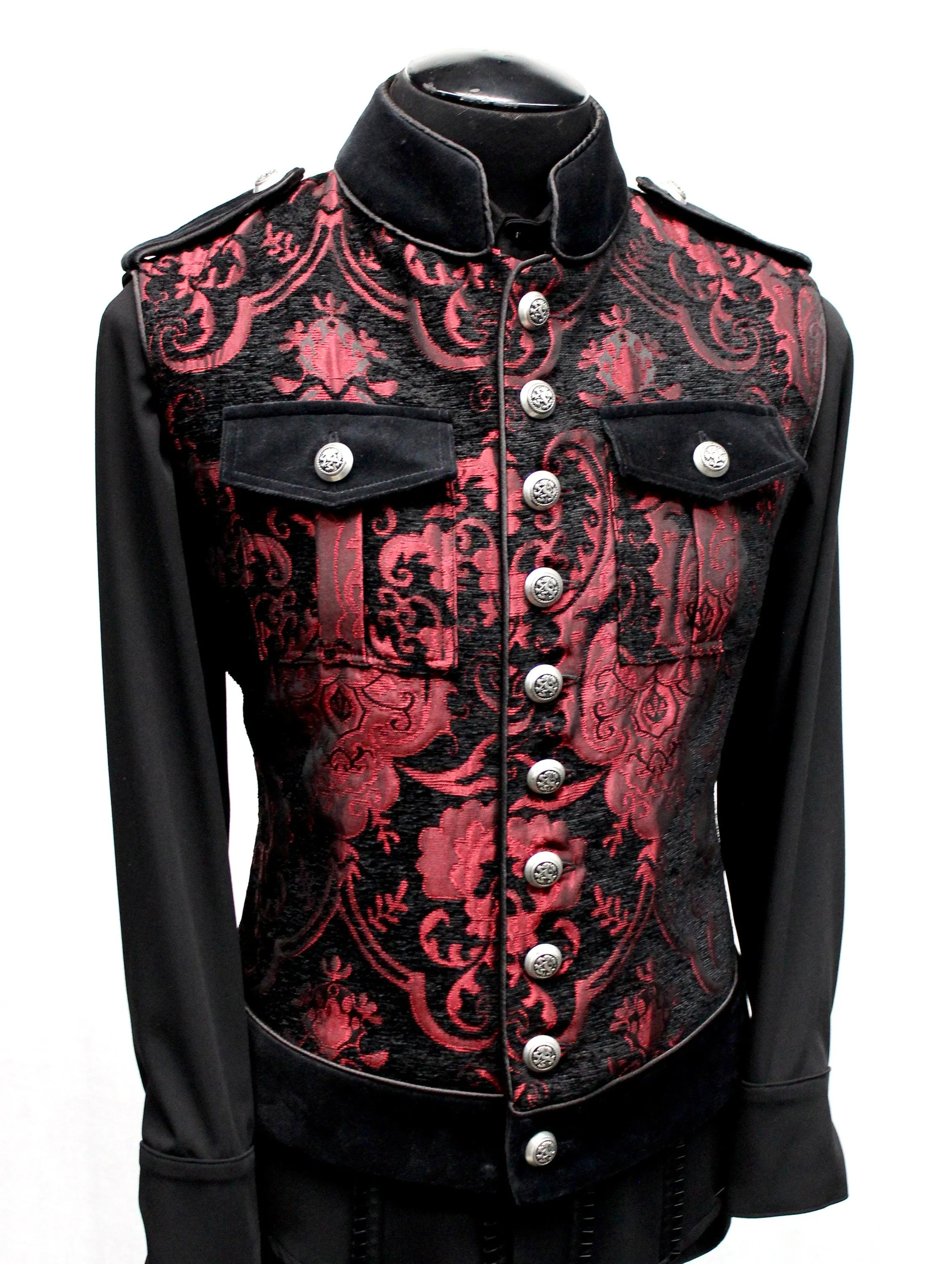 ROYAL MARINE VEST -Red/Black Tapestry