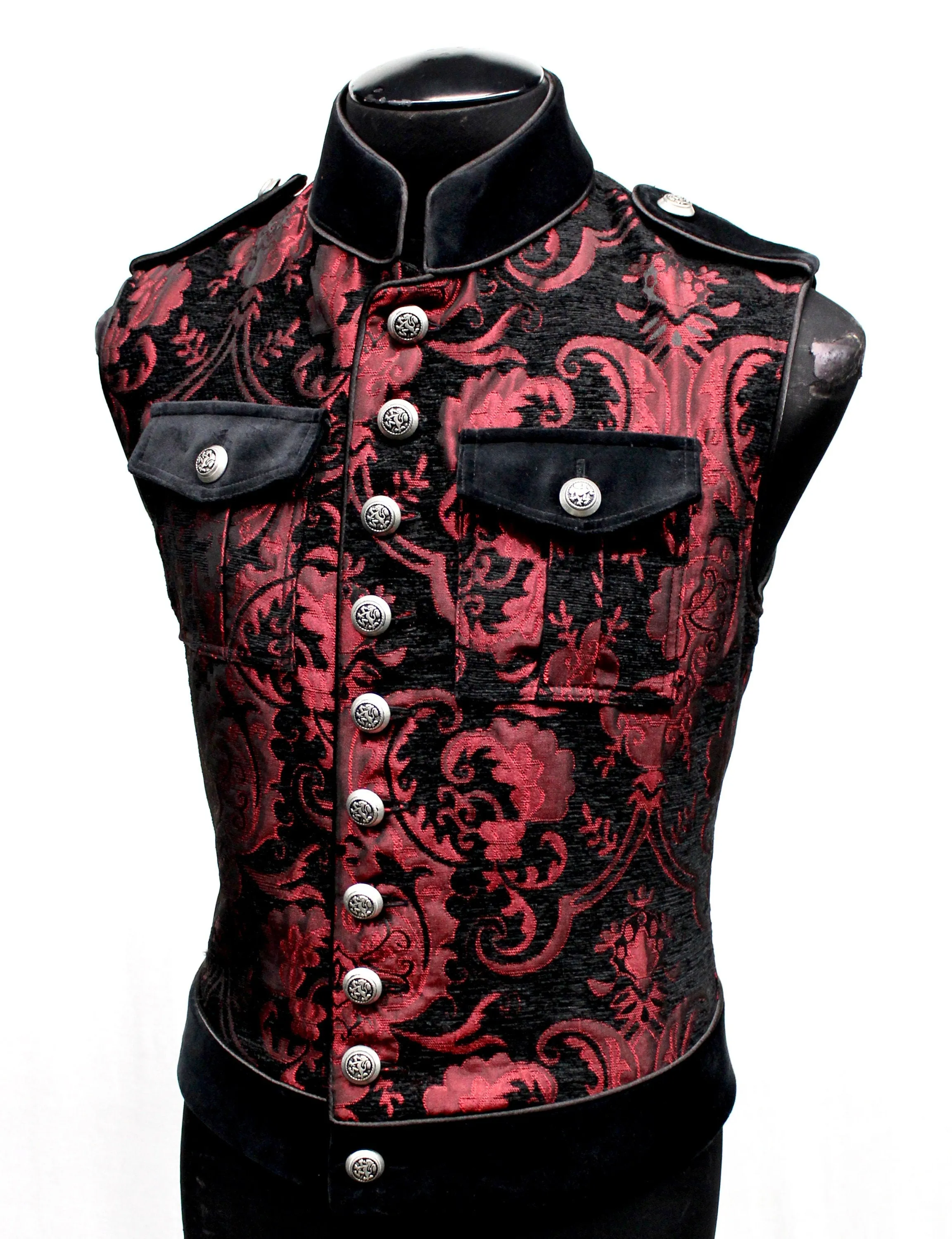 ROYAL MARINE VEST -Red/Black Tapestry