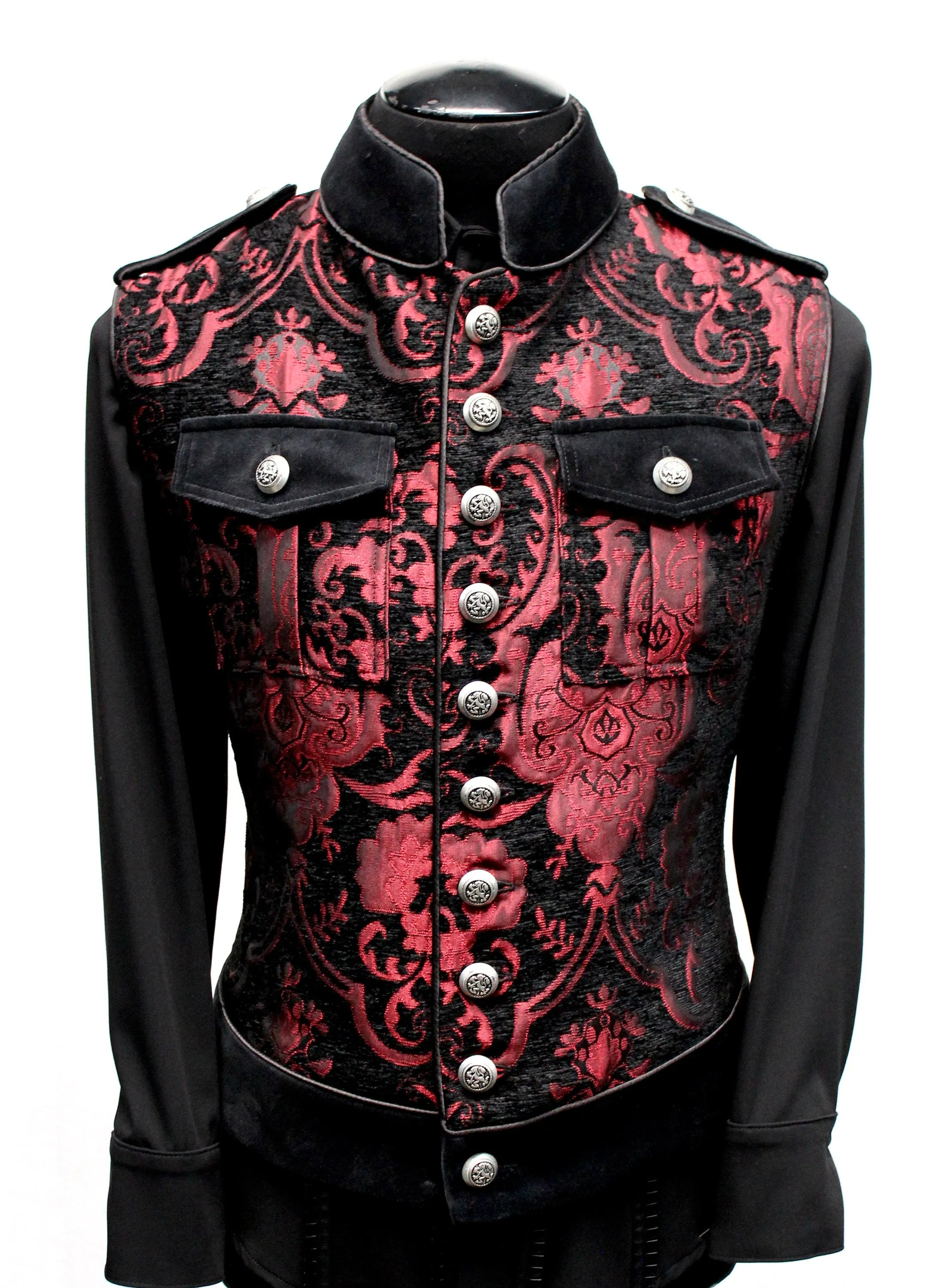 ROYAL MARINE VEST -Red/Black Tapestry