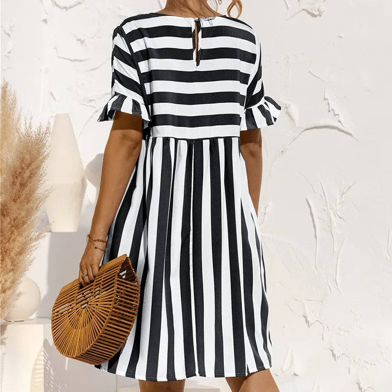 Ruffled Striped Dress