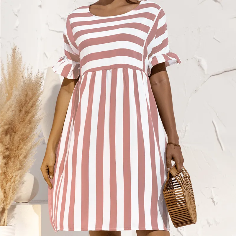 Ruffled Striped Dress