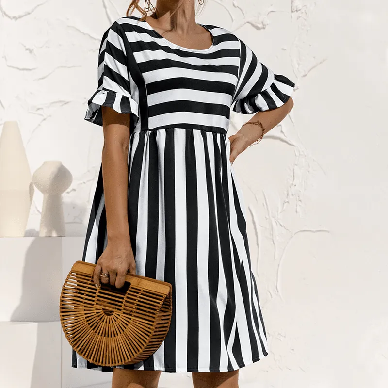 Ruffled Striped Dress