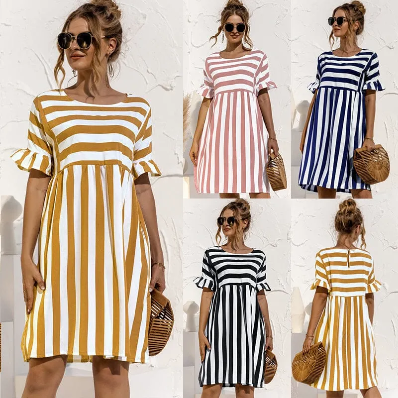 Ruffled Striped Dress