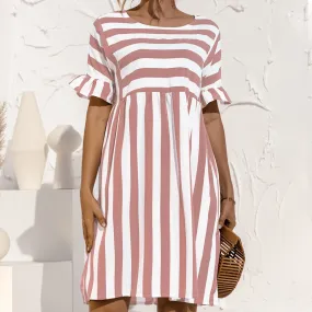 Ruffled Striped Dress