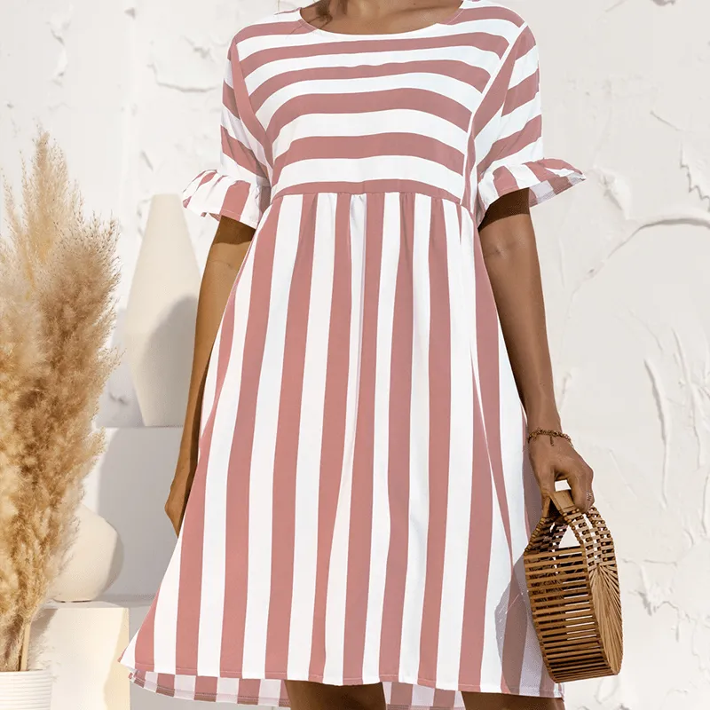 Ruffled Striped Dress