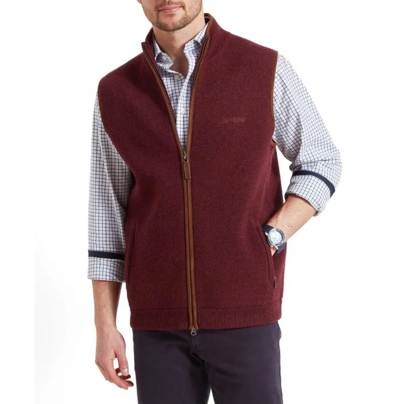 Schoffel Orkney Merino Mens Gilet - Damson