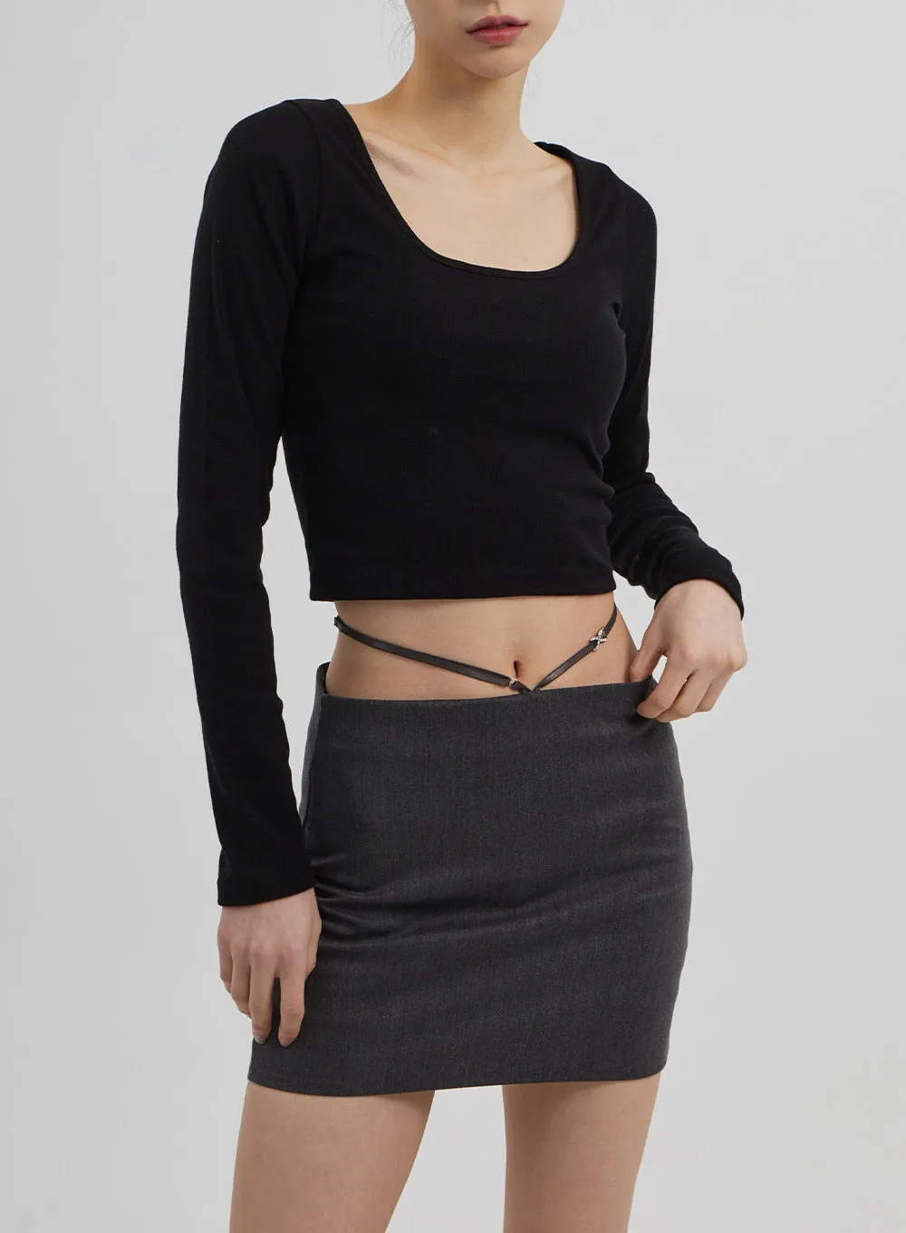 Scoop Neck Cropped Top CF309