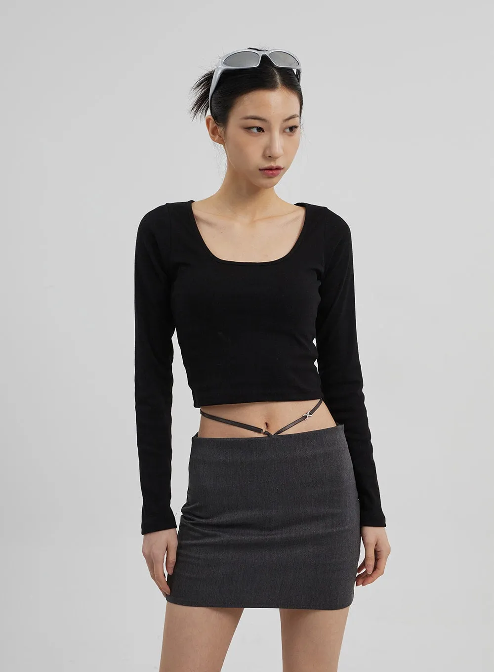 Scoop Neck Cropped Top CF309