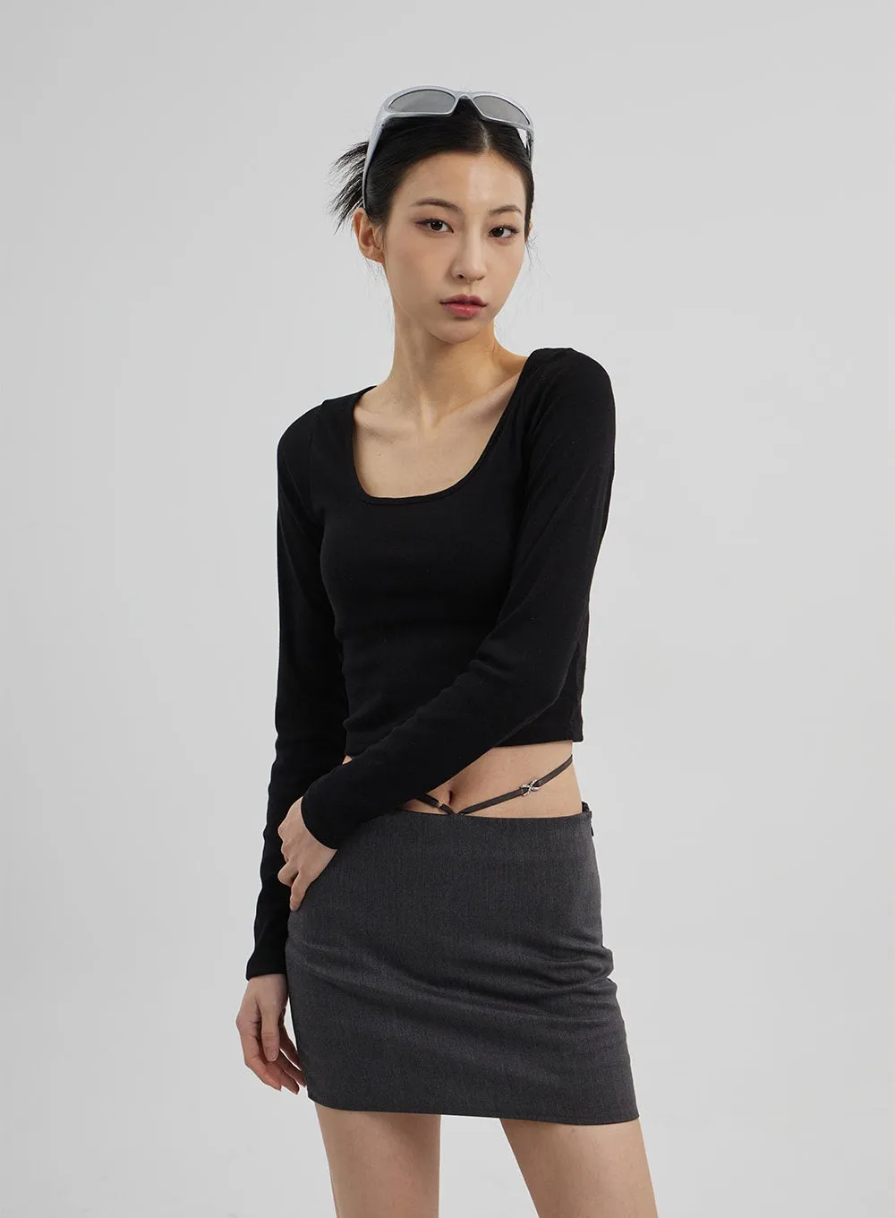 Scoop Neck Cropped Top CF309