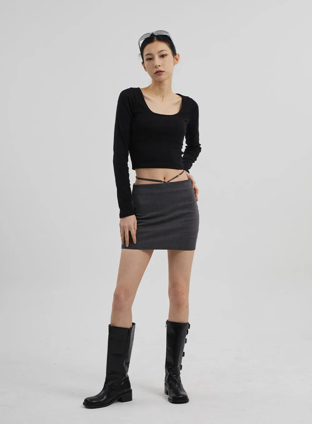 Scoop Neck Cropped Top CF309