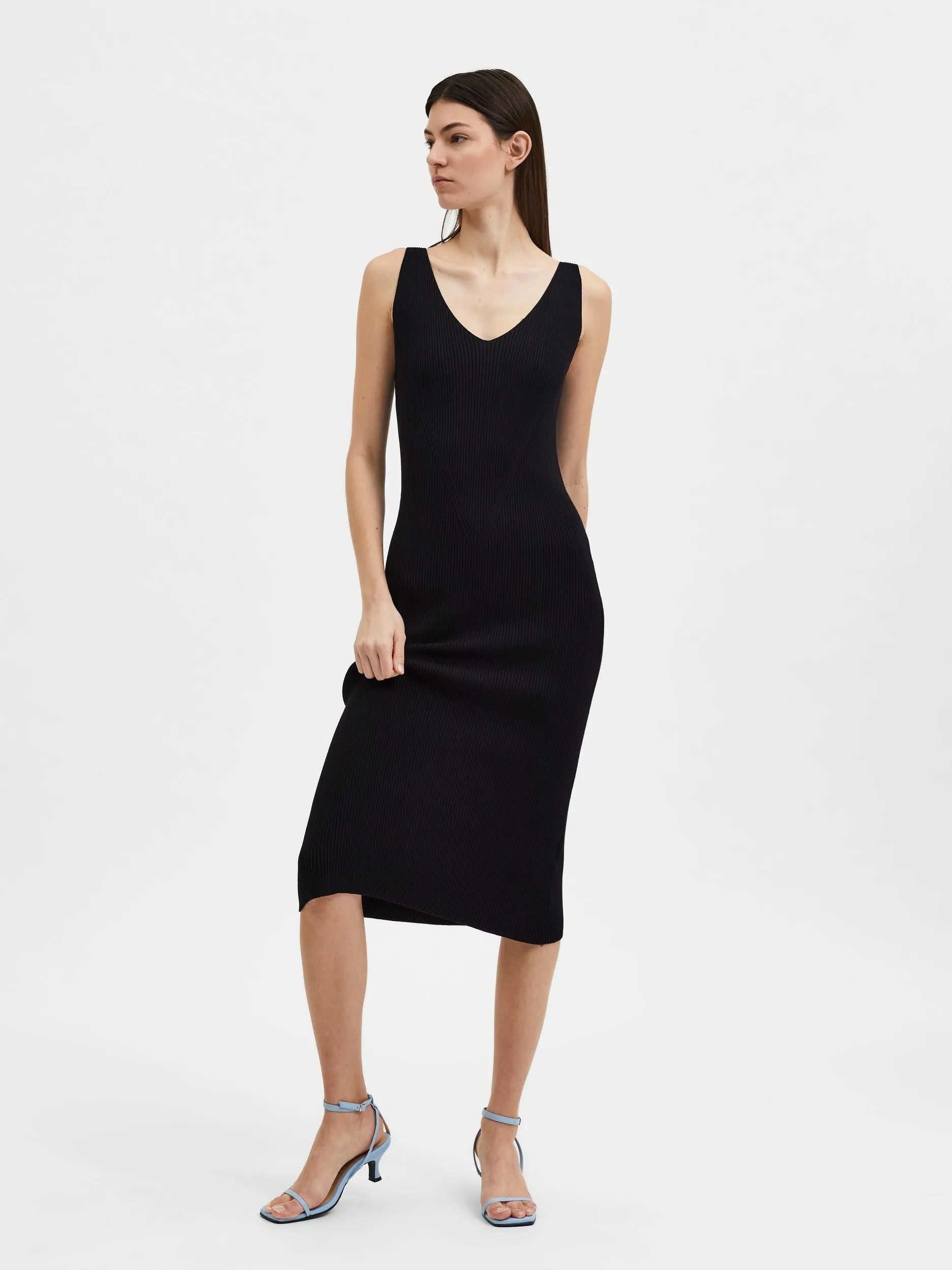 Selected Femme Trixie - Strik midi kjole