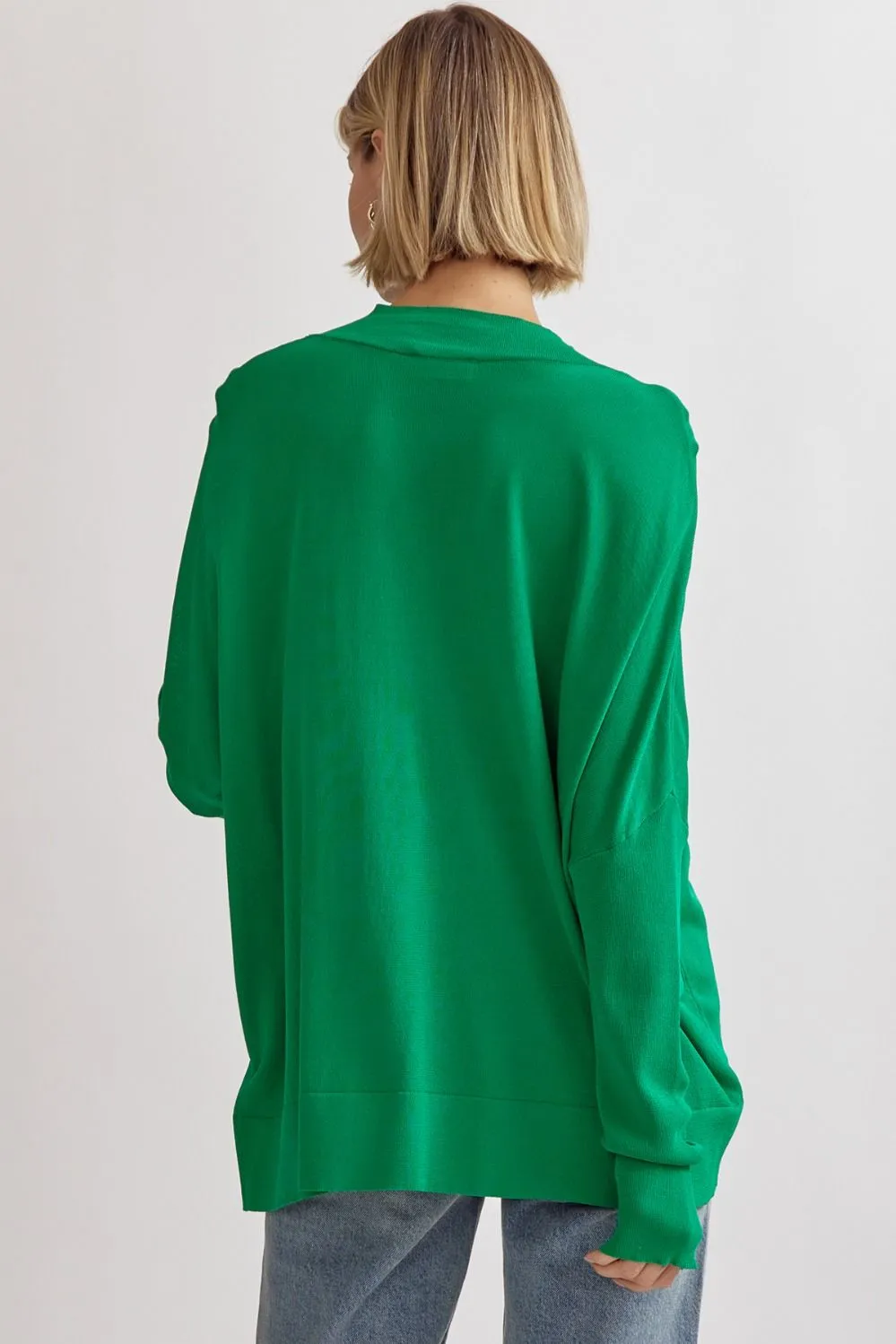 Shay V-Neck Knit Top - Kelly Green