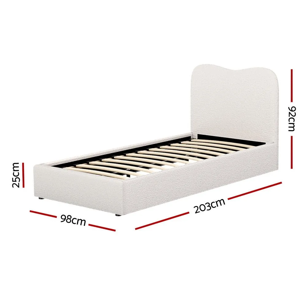 Single Package | Albany Boucle Bed Frame & Bonita Pillow Top Mattress (Medium Firm)