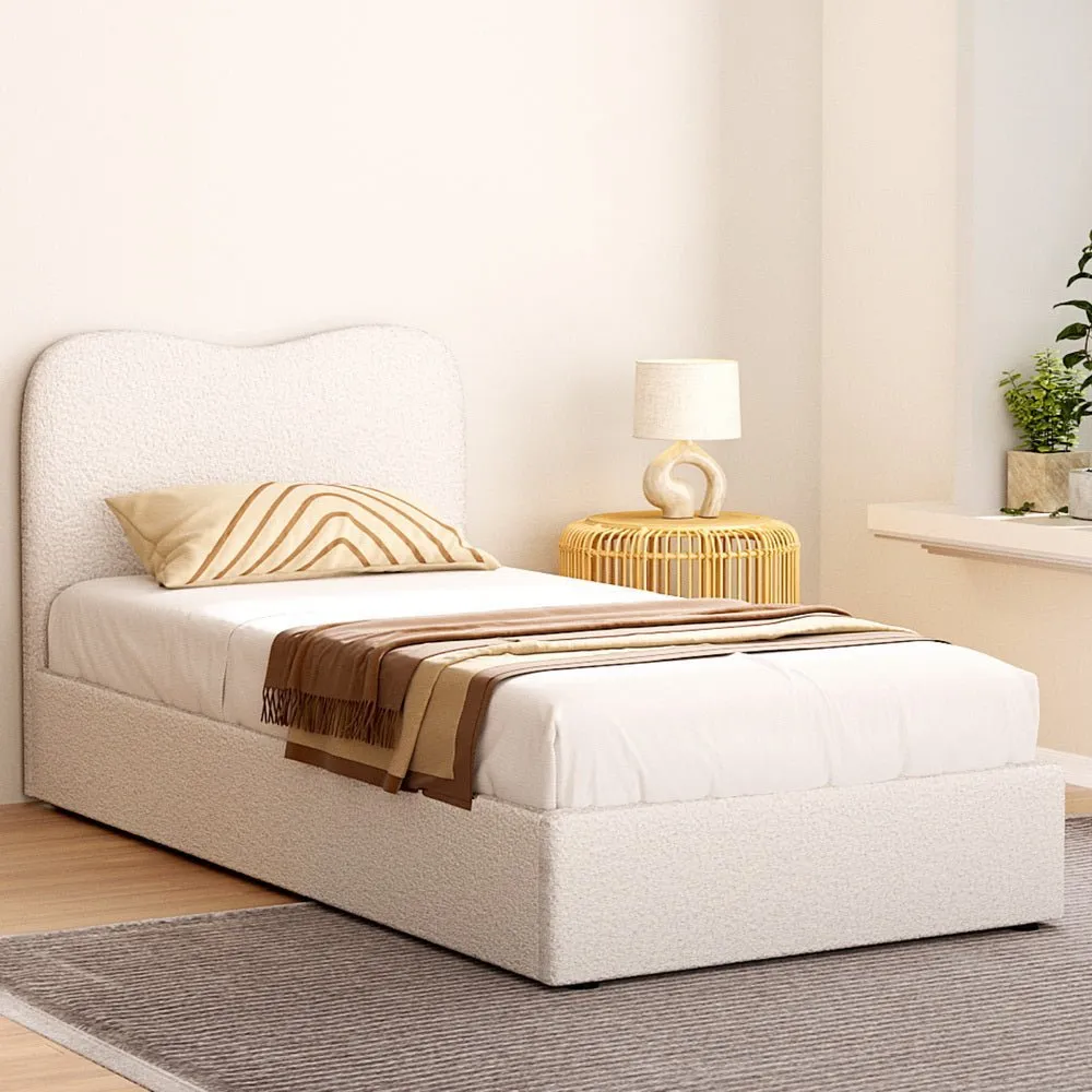 Single Package | Albany Boucle Bed Frame & Bonita Pillow Top Mattress (Medium Firm)