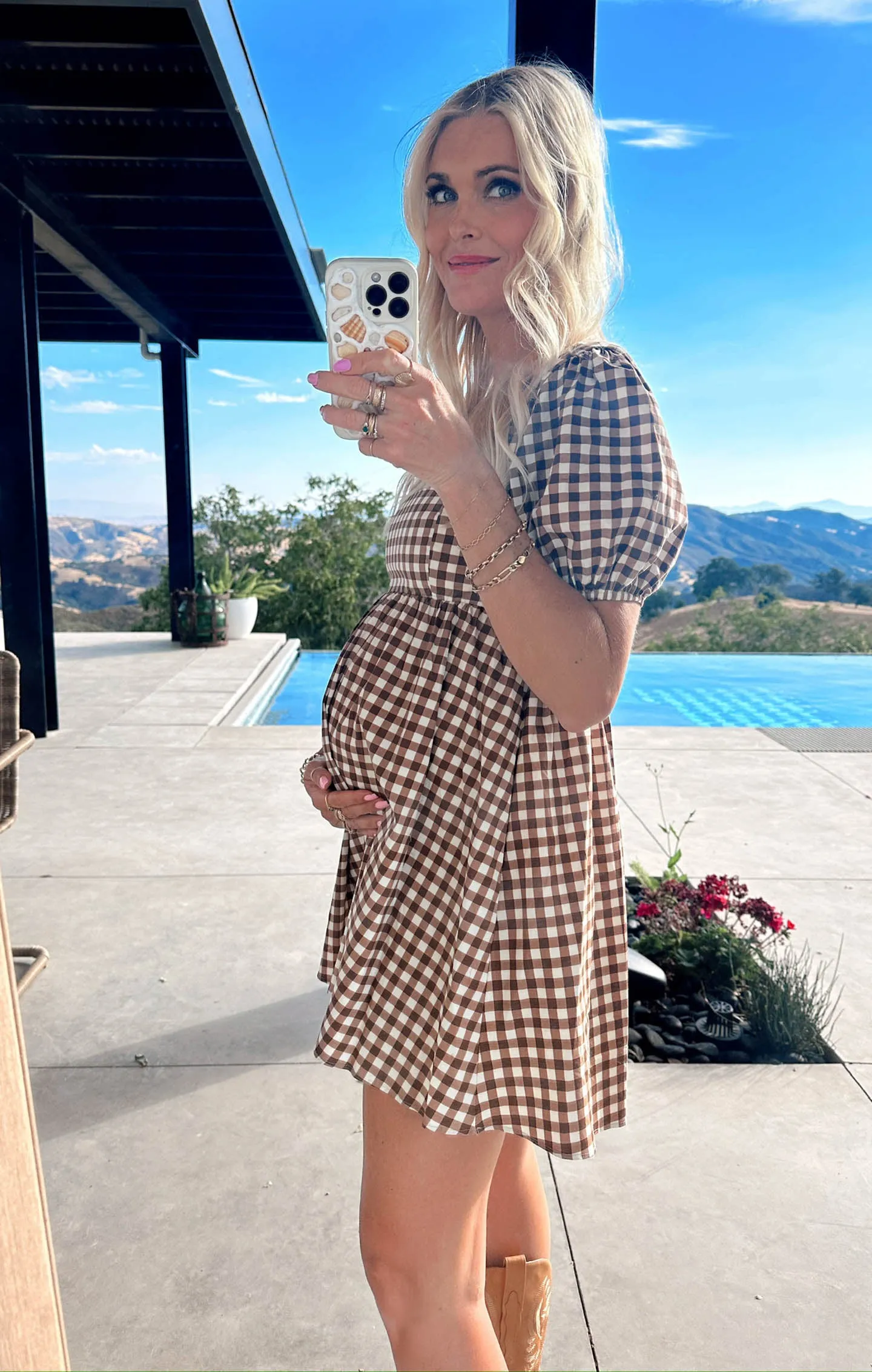 Smitten Babydoll Dress ~ Brown Gingham