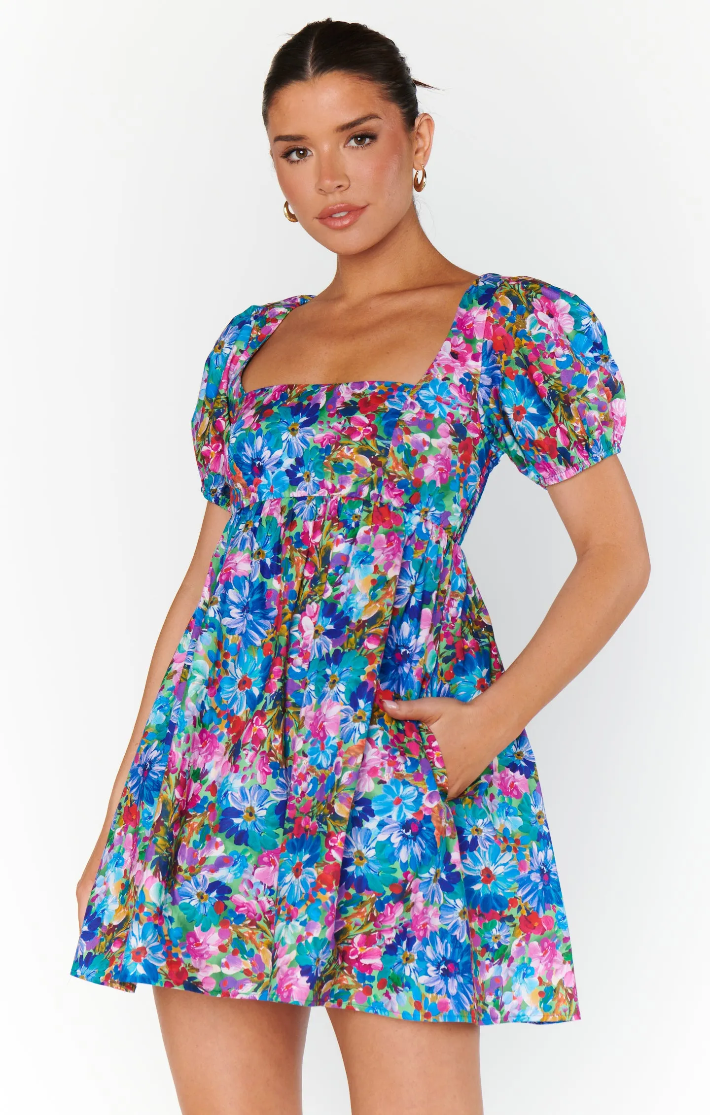 Smitten Babydoll Dress ~ Painterly Meadows