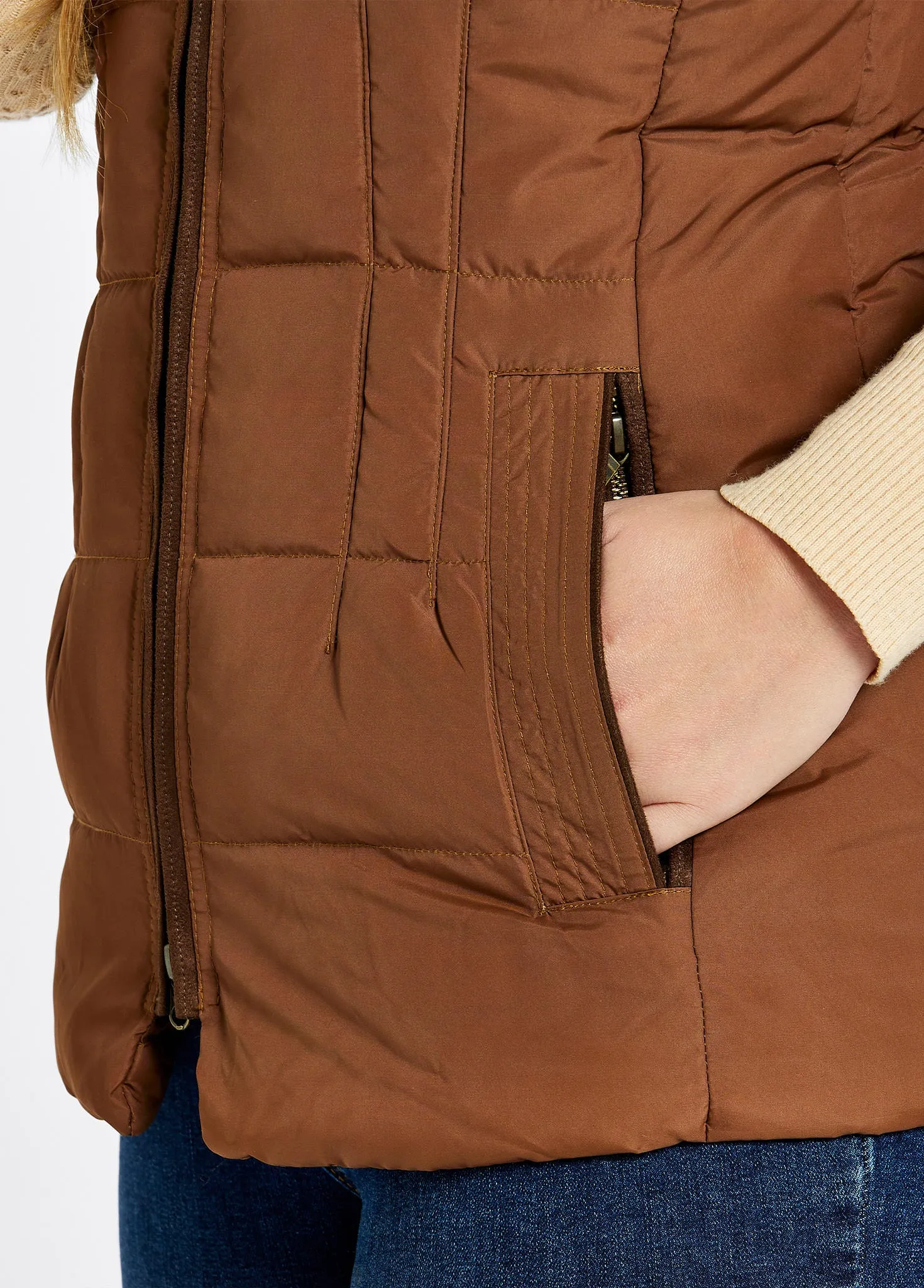 Spiddal Quilted Gilet - Walnut