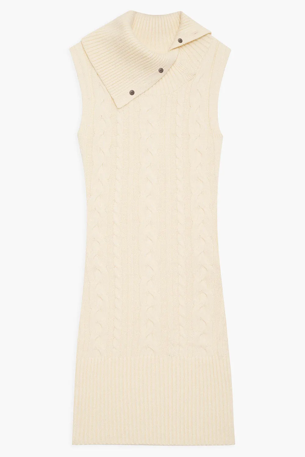 Storm Cable Cloud Knit Mini Dress - French Vanilla