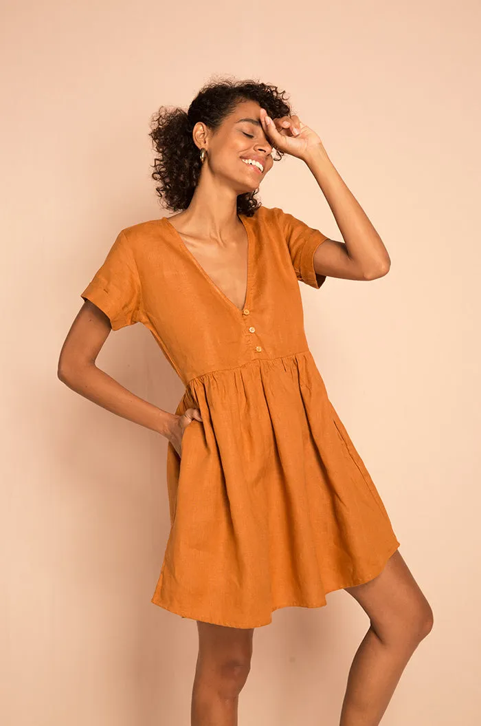 SUNCHASER Dress - ochre linen