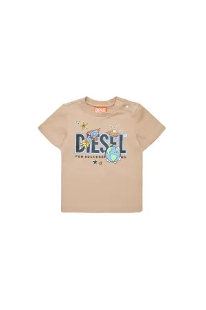 T-shirt With Graphic (Beige) - K00575KYAYSK758