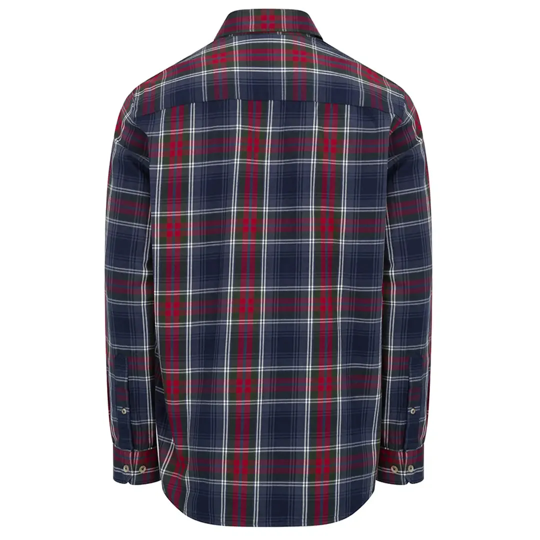 Taransay Plaid Twill Shirt - Navy/Green/Wine by Hoggs of Fife