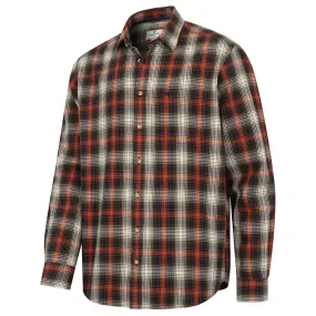 Tiree Herringbone Check Shirt - Rust/Olive/Navy by Hoggs of Fife