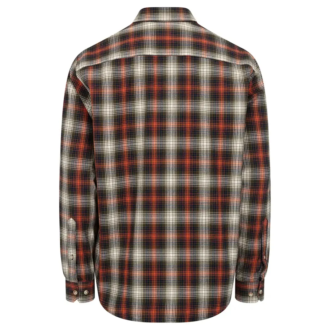 Tiree Herringbone Check Shirt - Rust/Olive/Navy by Hoggs of Fife