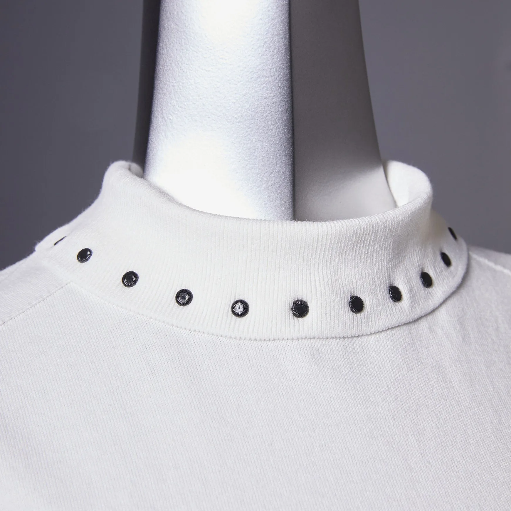 TYPE-1 Knit Organic Cotton High Neck Collar Part (White)