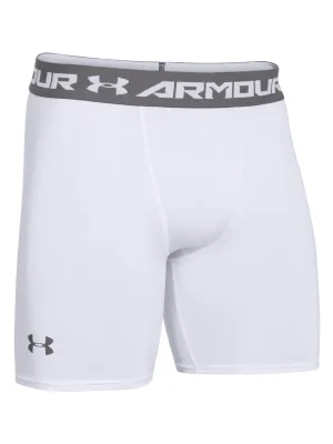 Under Armour Adult Men's Heatgear White & Gray Athletic Compression Shorts (S)