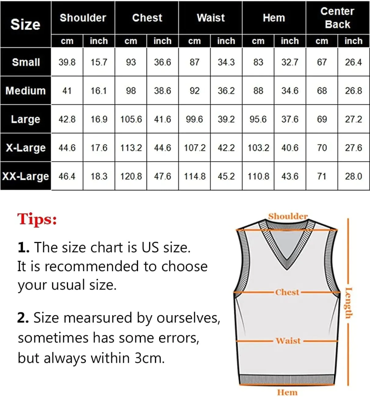 V Neck Sleeveless Knitted Pullover Vest Sweater (US Only)