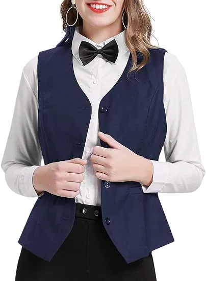 V-Neck Slim Fit Office Bottoned Dressy Suit Vest Waistcoats