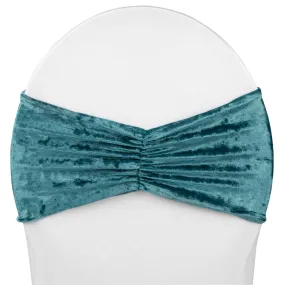 Velvet Ruffle Stretch Chair Band - Dark Turquoise