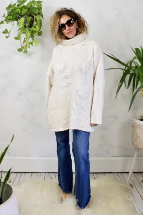 Vintage Chunky Oversized Ivory Sweater